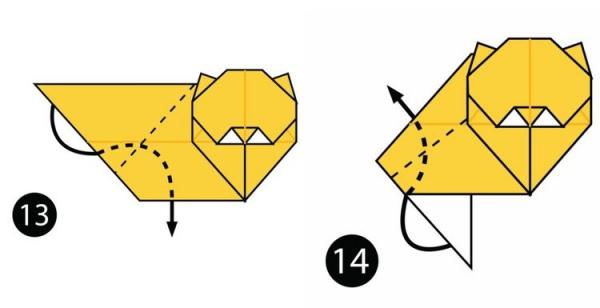 Как сделать оригами кота