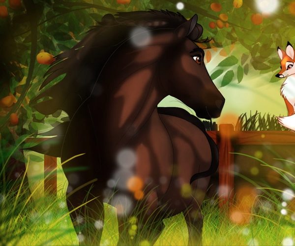 Сказка о лисе - Лис и лошадь - с картинками читать онлайн