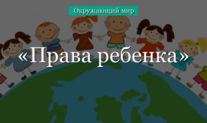 Права ребенка – принципы декларации (4 класс, окружающий мир) в кратком изложении